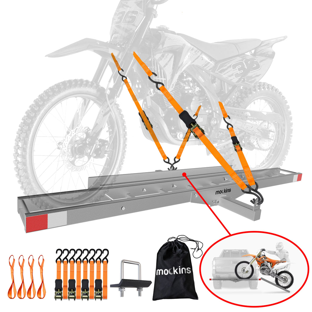 73" Stainless Steel Dirt Bike Hitch Mount Carrier with Ramp Y682798