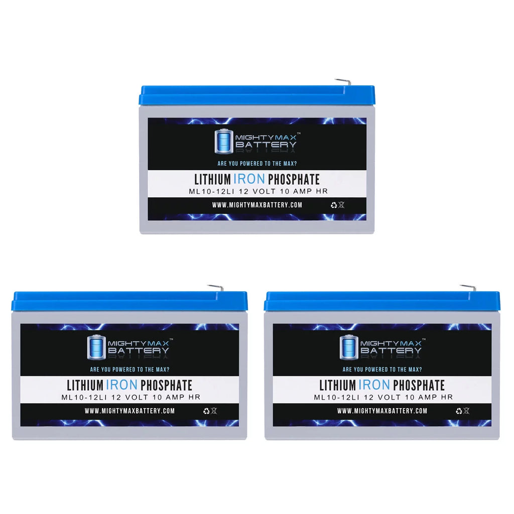 12V 10AH Lithium Replacement Battery 3 Pack A6815