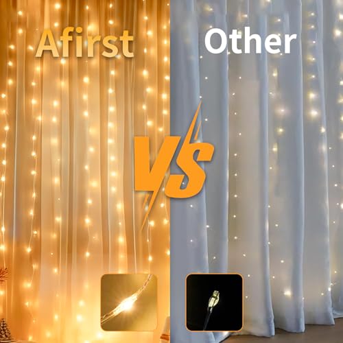 2 Packs LED Curtain String Lights 8FT x 7FT Waterproof Warm White W431