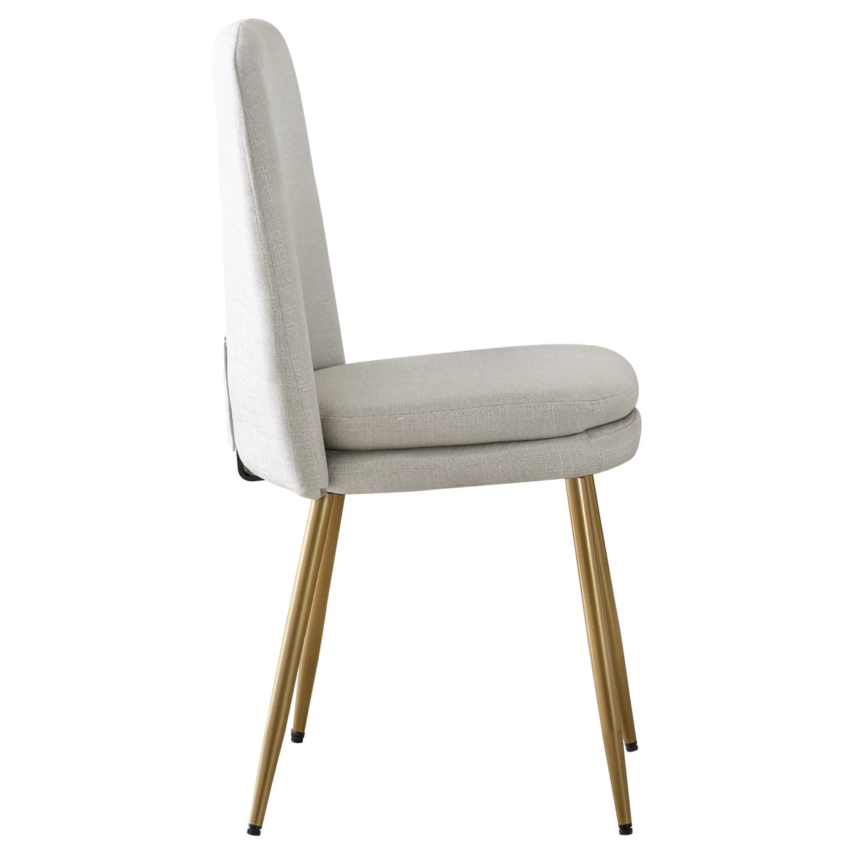 Set of 2 Beige Upholstered Dining Chairs with Metal Legs N47791