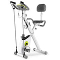 Folding Upright Cycling Exercise Bike with Backrest Magnetic Resistance I585066