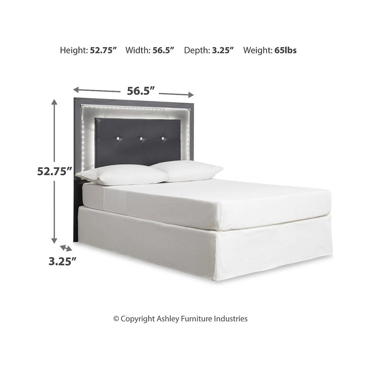 Full Upholstered Panel Headboard Gray Q30825