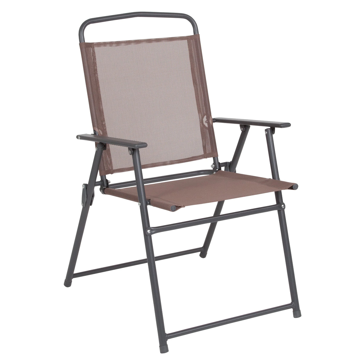 6-Piece Patio Set with Glass Table, Umbrella, and 4 Folding Chairs, Black U97157
