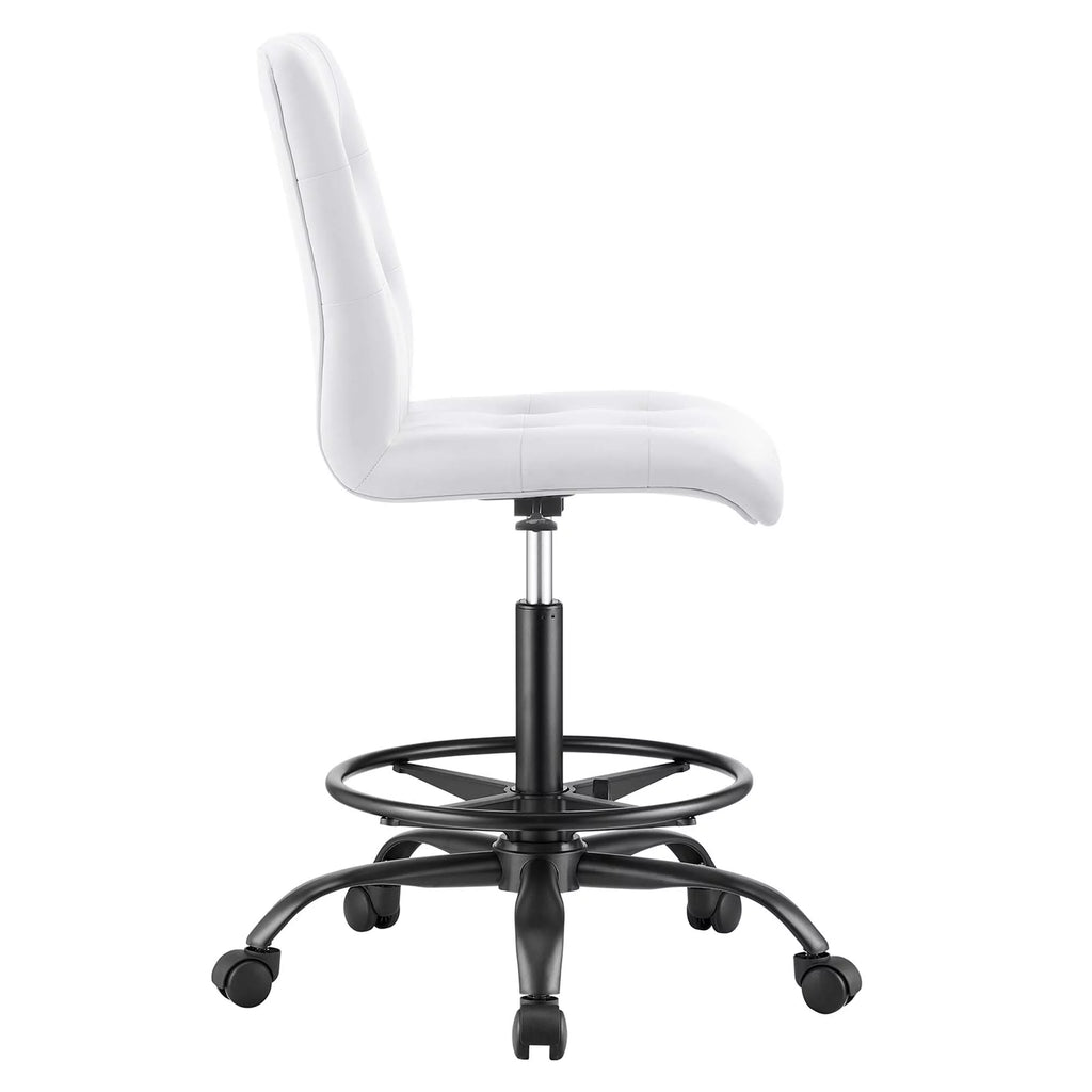 Armless Vegan Leather Drafting Chair I86022