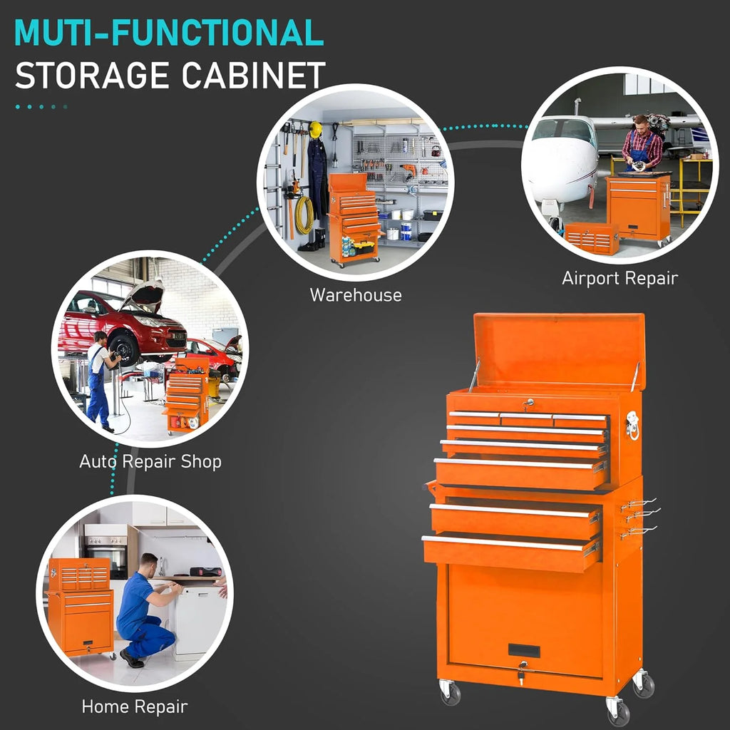 Black 8 Drawer Rolling Tool Chest and Cabinet K3171