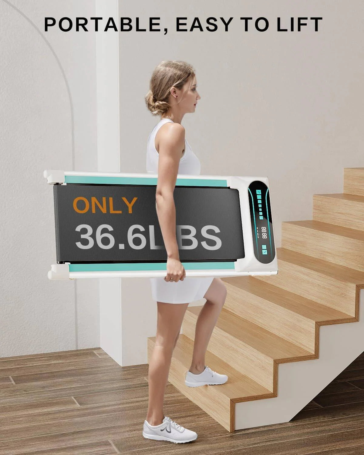 Under Desk Treadmill with Remote Control 2 in 1 Portable Walking Pad S87050