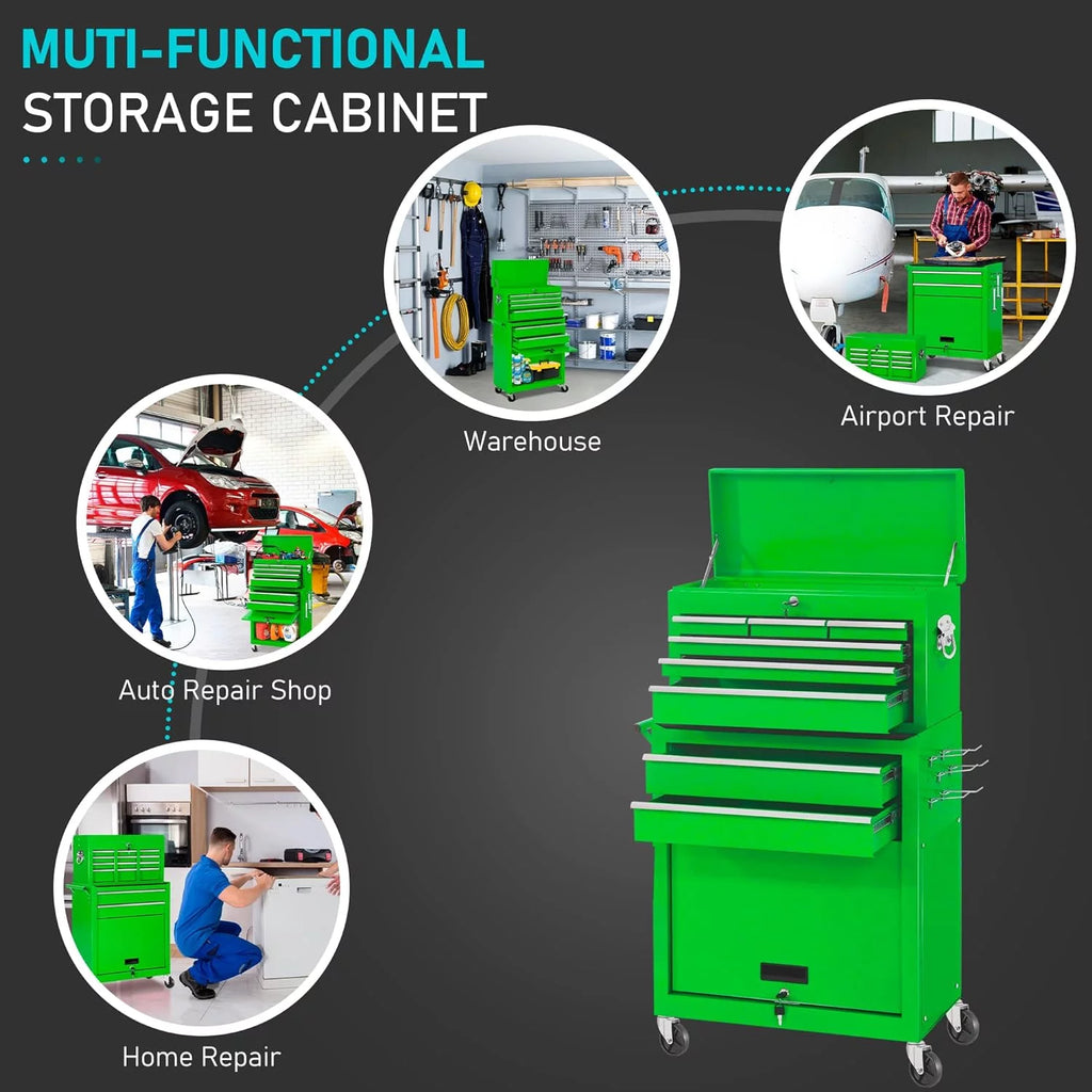 Black 8 Drawer Rolling Tool Chest and Cabinet K3171