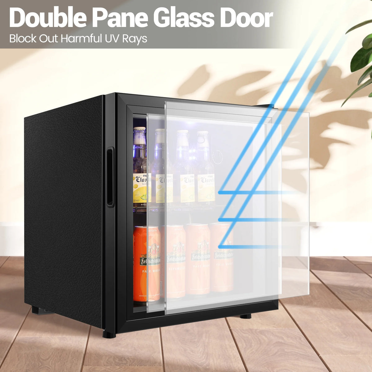 62-Can Beverage Refrigerator & Cooler with Glass Door U86312