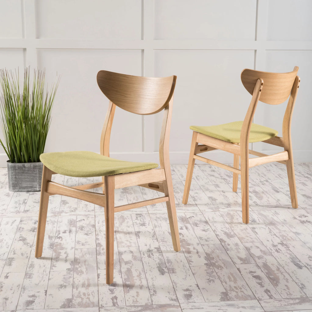 Mid Century Modern Fabric Dining Chairs, Set of 2 C86871