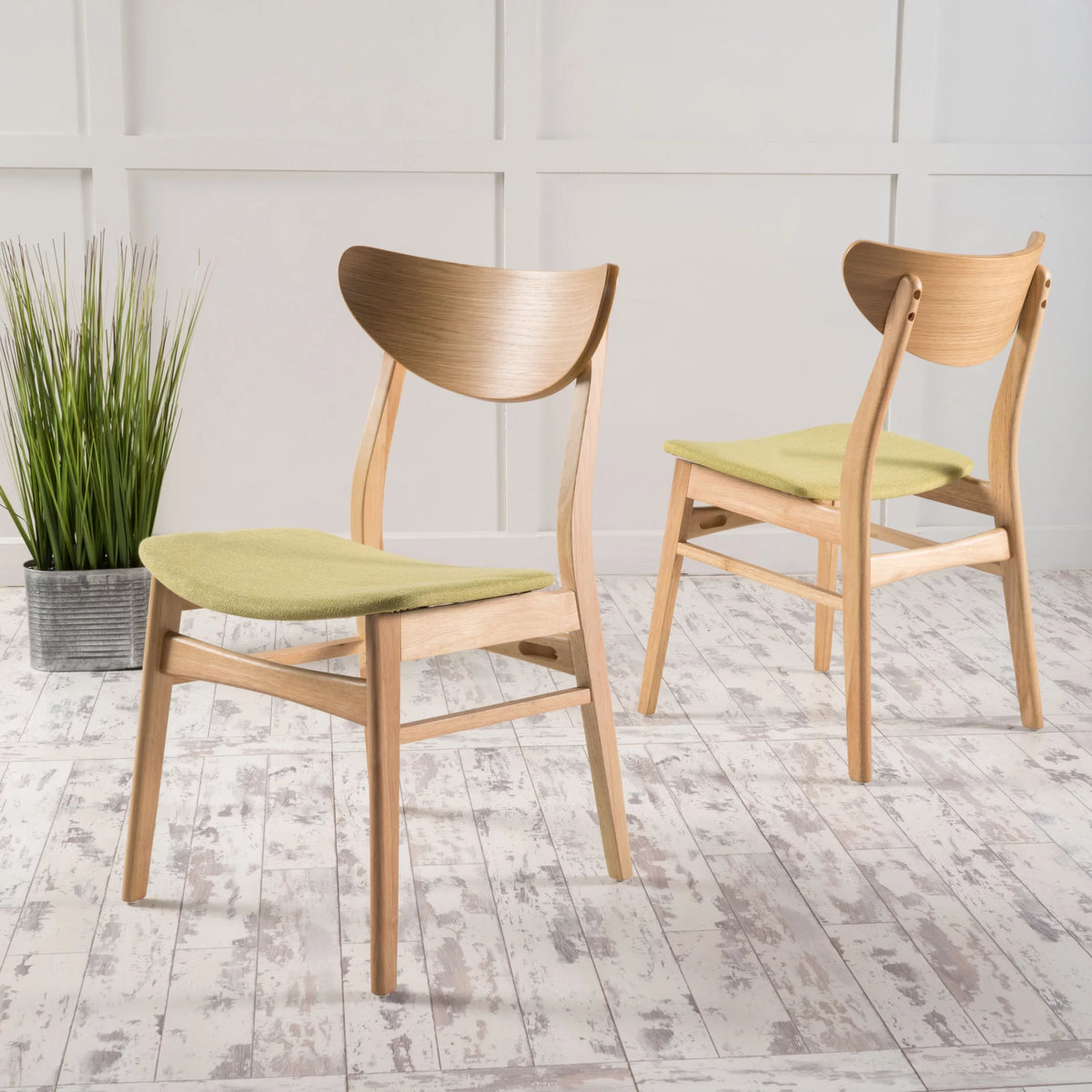 Mid Century Modern Fabric Dining Chairs, Set of 2 C86871