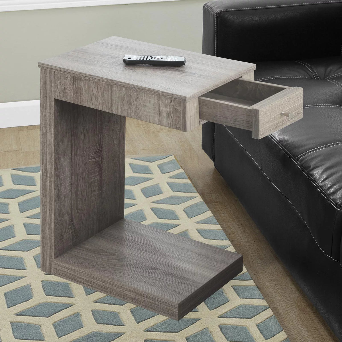 C-shaped Brown Laminate Accent Table X7367