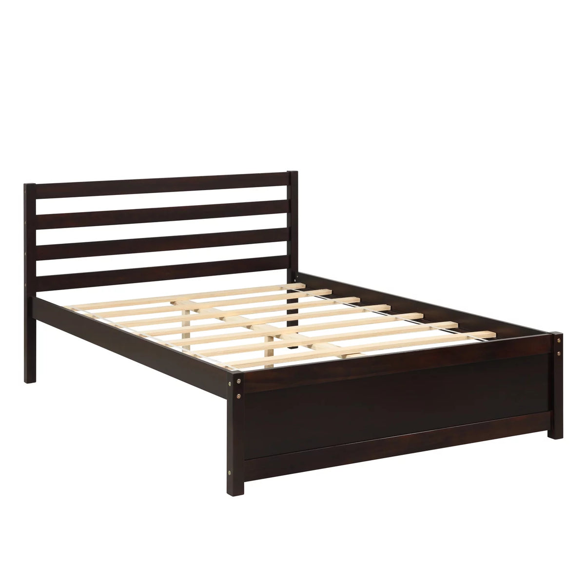 Espresso Full Wood Platform Bed Frame with Headboard Z114216