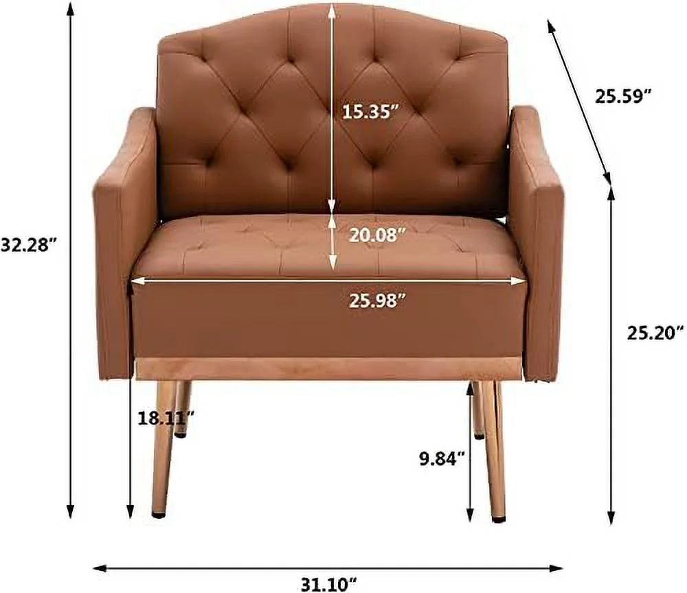 Green Velvet Accent Chair with Arms Y64609