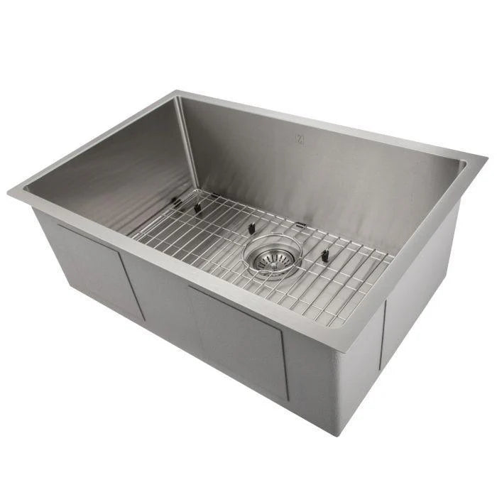 27 in. Undermount Single Bowl Stainless Steel Kitchen Sink with Bottom Grid M563082