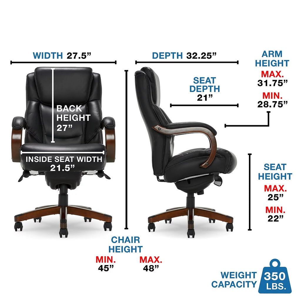 Black Faux Leather Ergonomic Swivel Executive Chair C250
