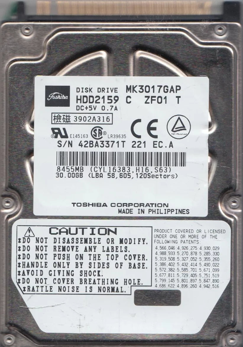 30GB IDE 2.5 Hard Drive X63987