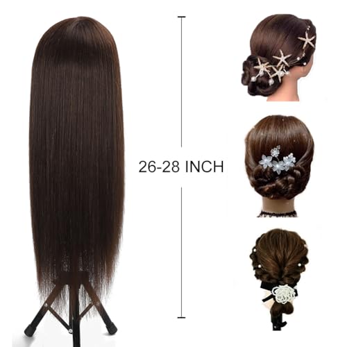 Mannequin Head with 80% Human Hair Straight 26"-28" T5807