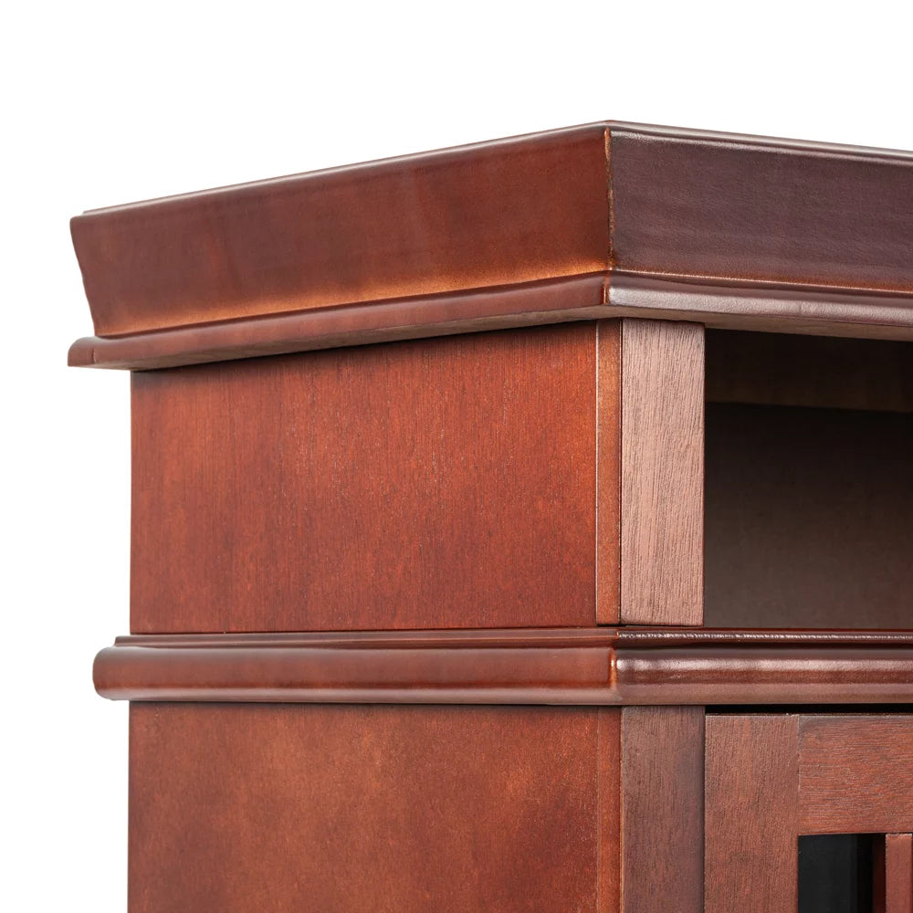 60" x 33" Warm Cherry Finish Fireplace TV Stand C664582
