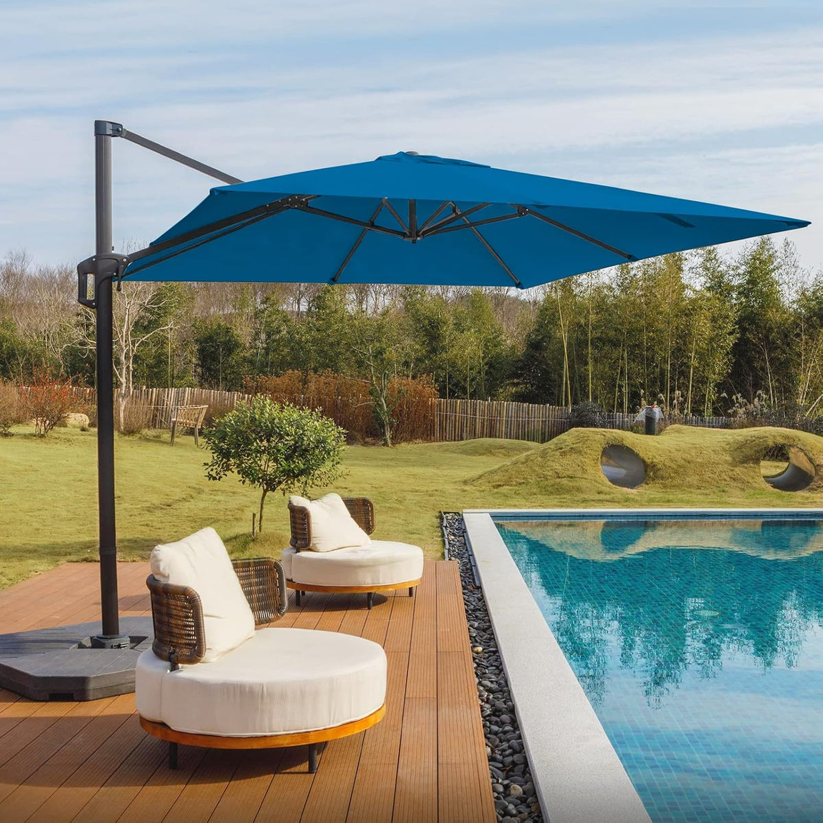 10x10 FT Square Double Top Cantilever Patio Umbrella Y79017