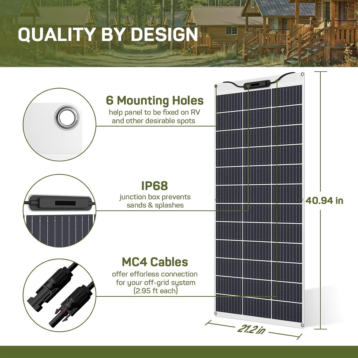 100W 12V Monocrystalline Flexible Solar Panel L4945