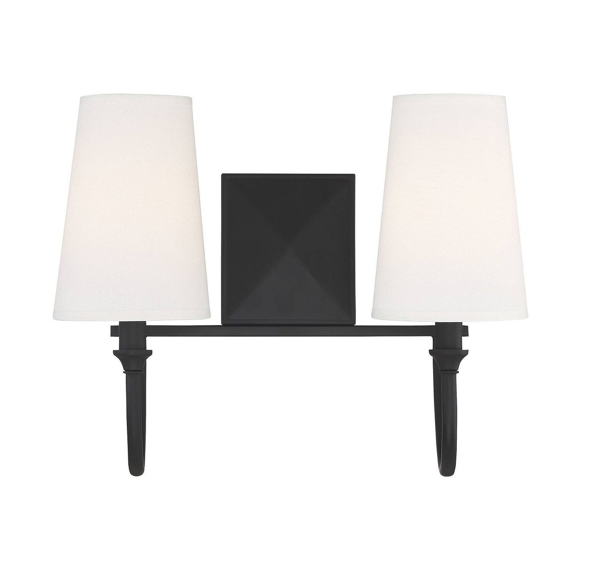 Matte Black 2 Light Bath V596