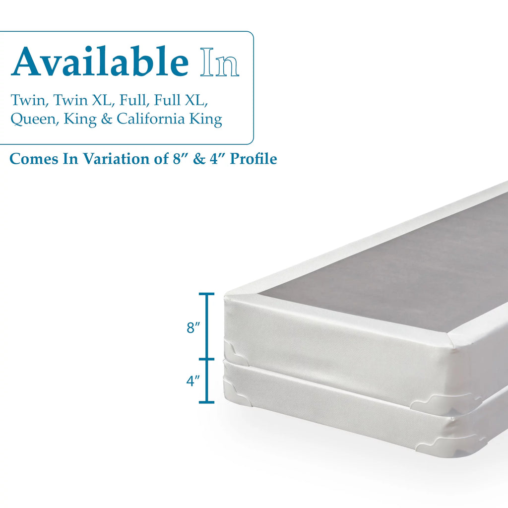 8" Split Wood Box Spring, King, White N786409