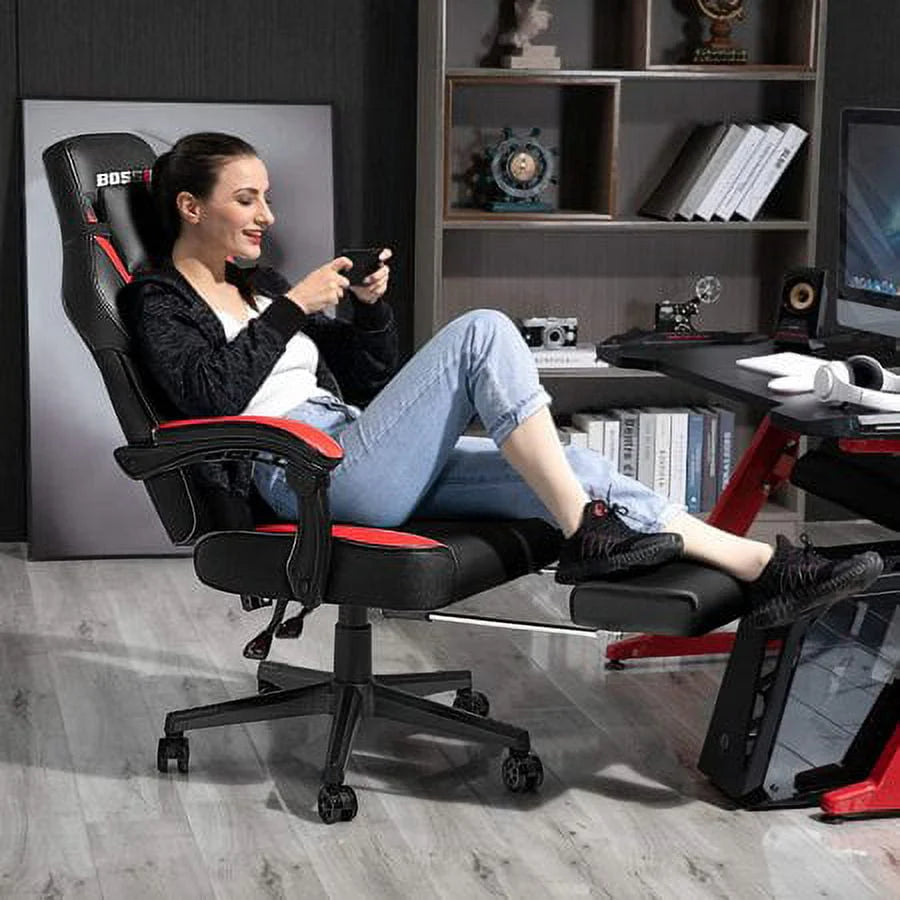 Gaming Chair with Footrest D365731
