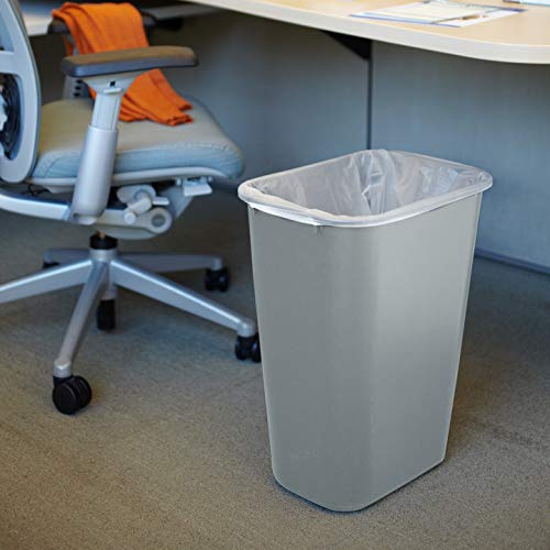 Black 7-Gallon Plastic Wastebasket, Pack of 4 Y615796