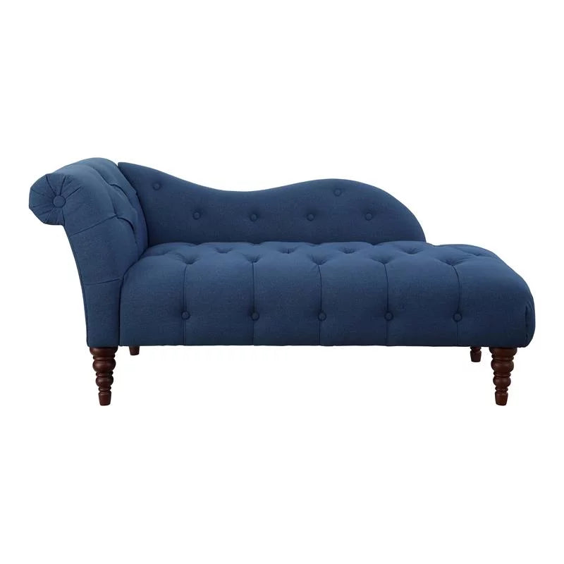 Blue 66" Textured Fabric Chaise Q7967