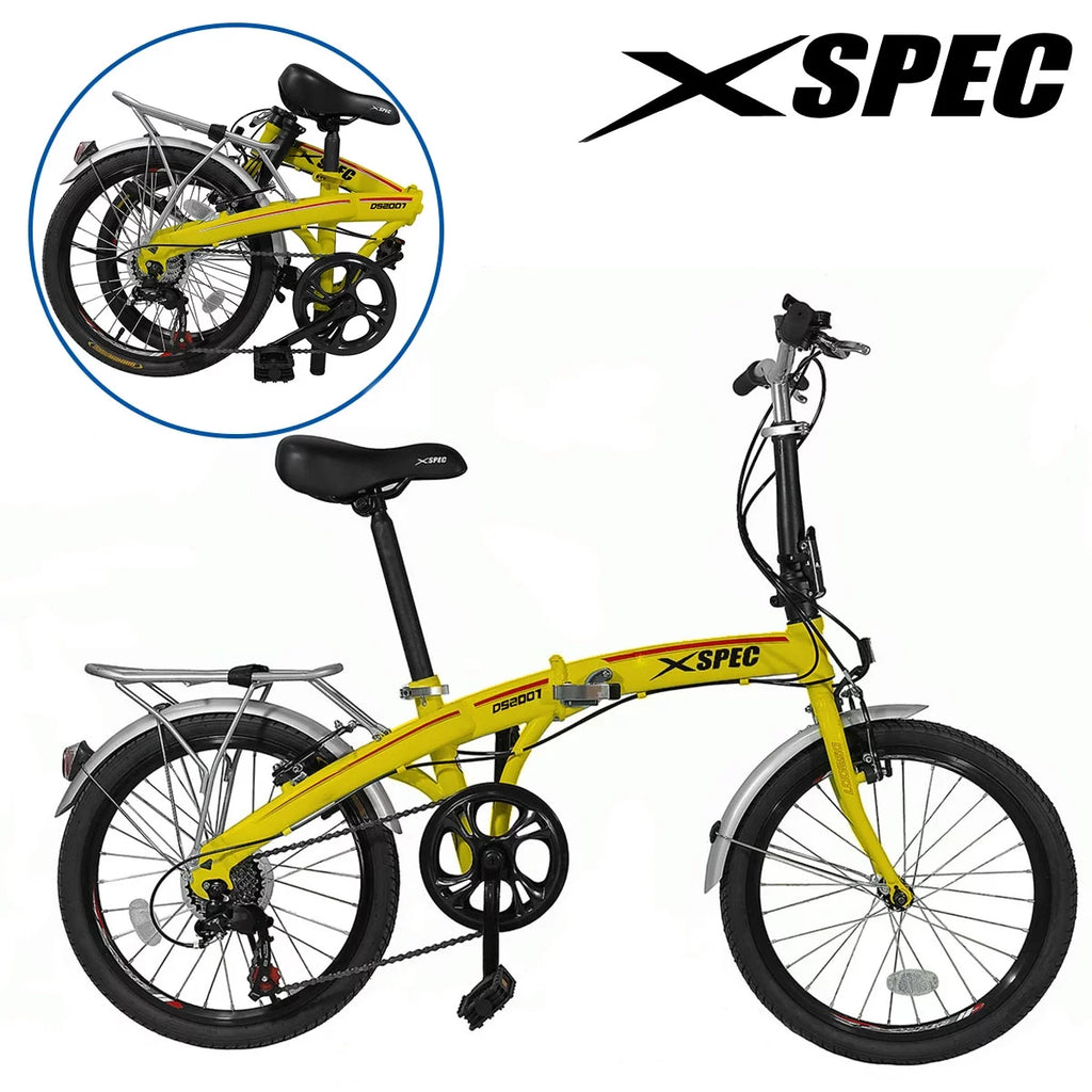 White 7 Speed Folding Compact Bike V8122
