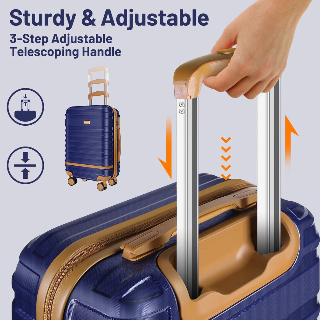 3 Piece ABS Hardshell Lightweight Luggage Set with TSA Lock M88877
