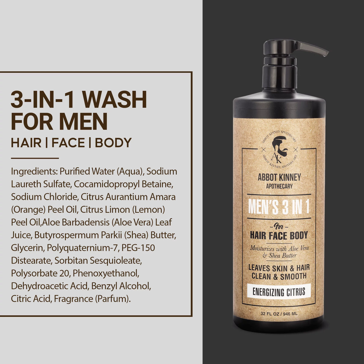 Moisturizing Shampoo, Conditioner, Body Wash and Beard Oil Set V358919