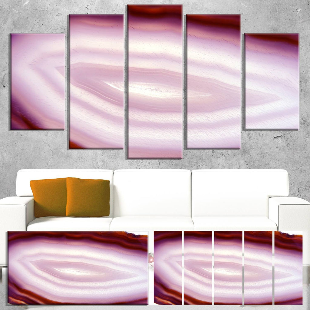 Pink Agate Geode Geological Crystals Canvas Artwork K826