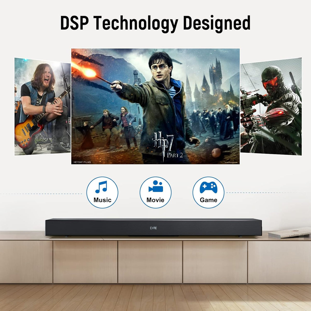 Black 2.1CH Sound Bar with Dual Subwoofers P6776