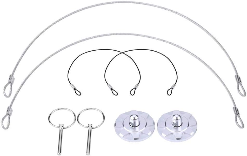 Silver Aluminum Hood Pin Kit 2pcs I904