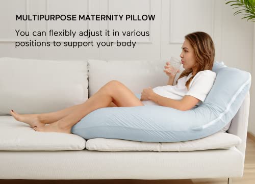 U Shaped Full Body Maternity Pillow with Removable Cover, Grey H147895