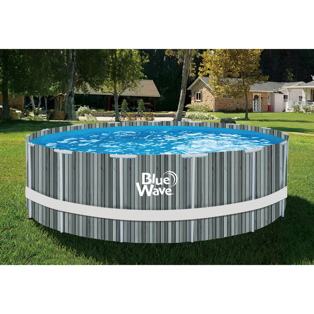 15-ft Round 48-in Deep Above Ground Swimming Pool with Cover W6043