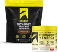 100% Whey Protein Powder Chocolate 4 lb & Electrolytes Raspberry Lemonade 40 Servings H9553