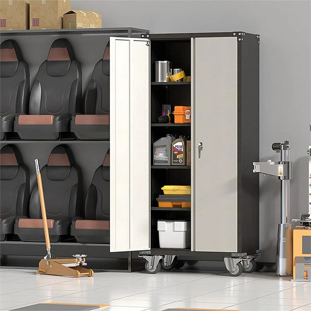 Metal Storage Cabinet on Wheels Q2174