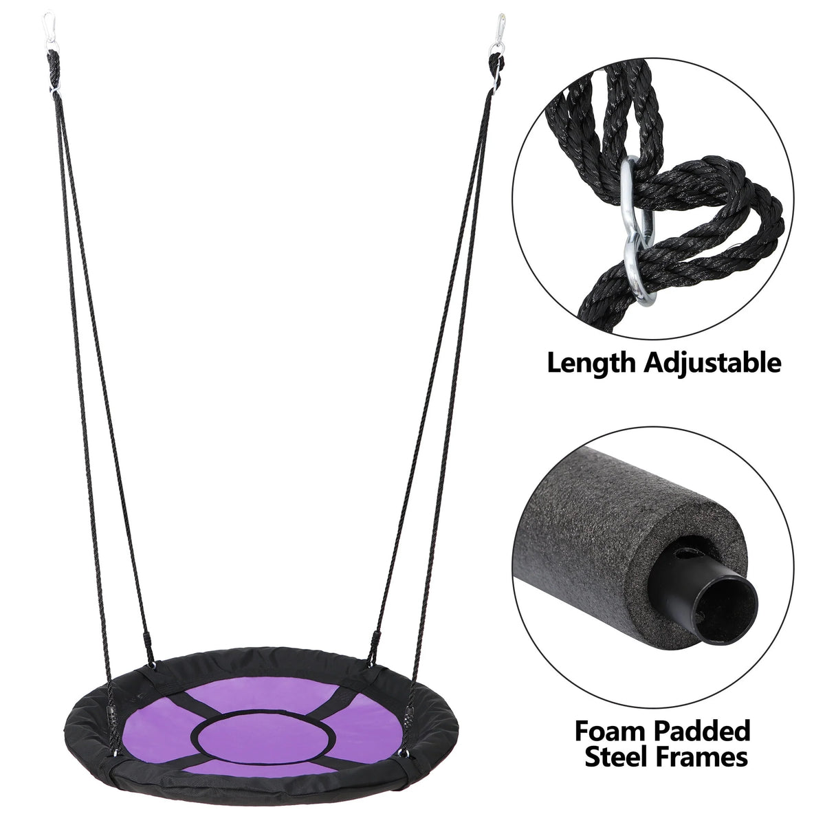Kids 440lbs Swing Frame Stand Set with Saucer Swing A4850