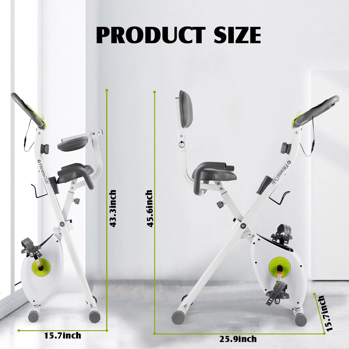 Folding Upright Cycling Exercise Bike with Backrest Magnetic Resistance I585066