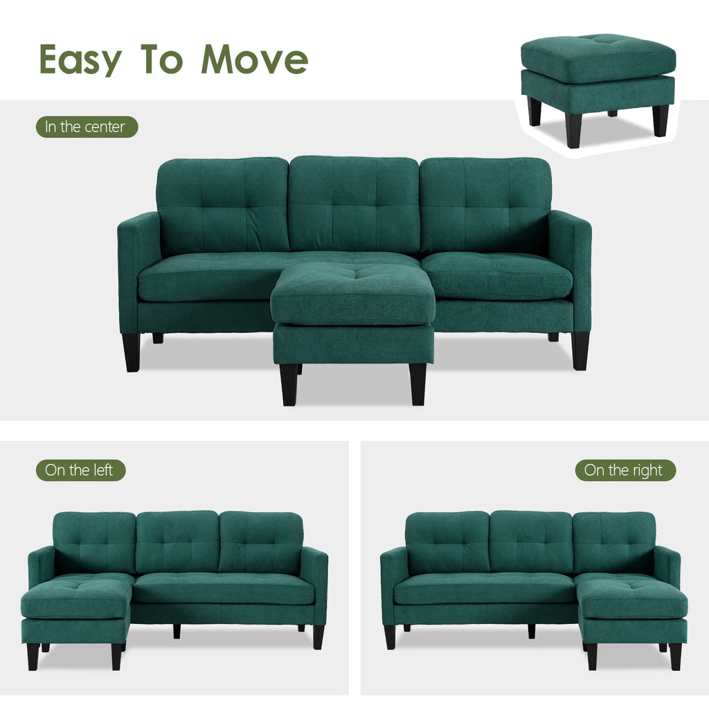 Modern Reversible Chaise L-Shaped Sectional Sofa B557271