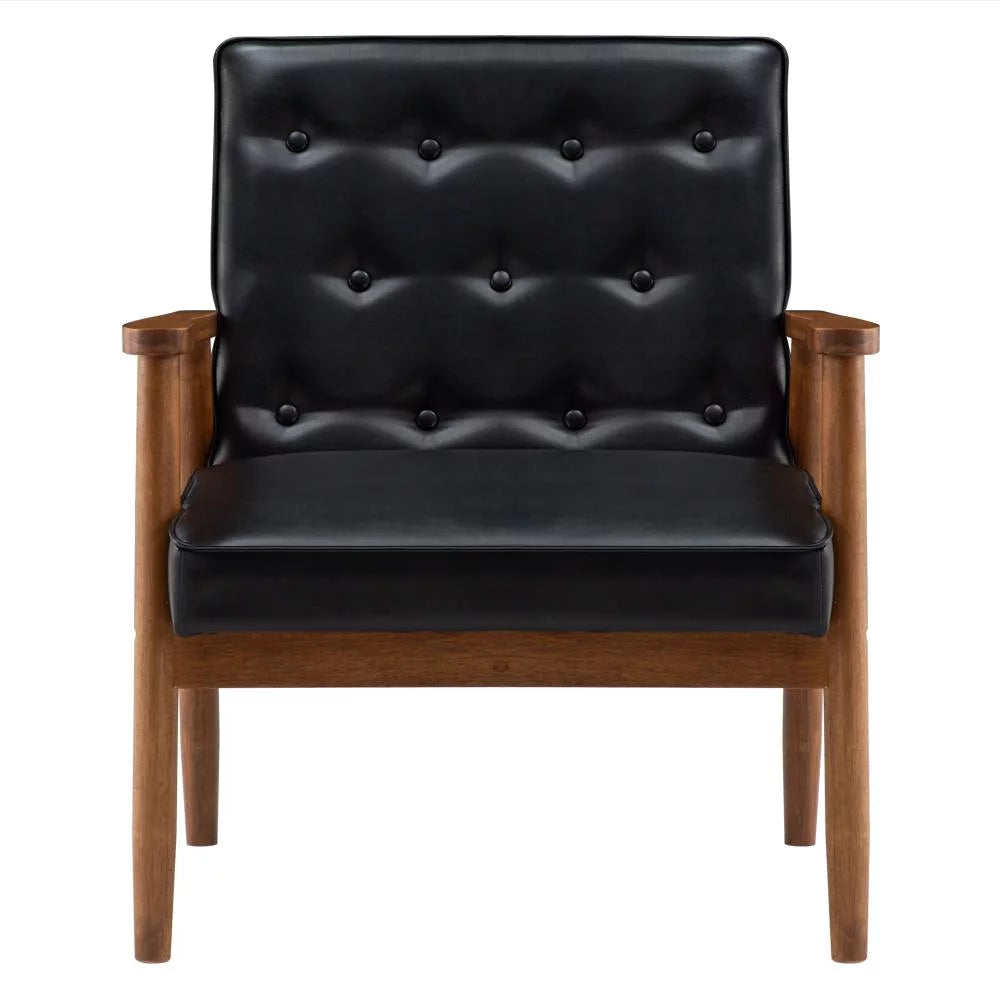 2Pcs Black Fabric Upholstered Accent Chair V51694