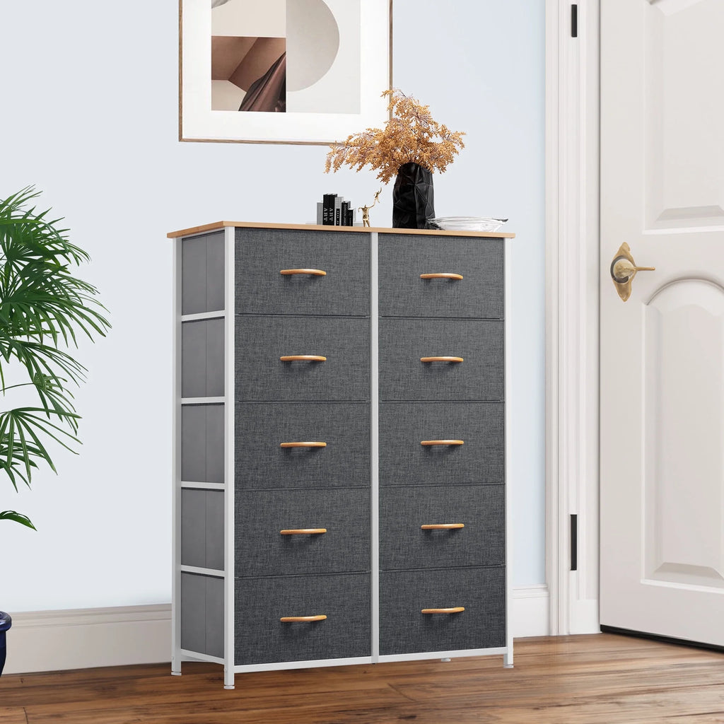 Fabric 10 Drawer Storage Dresser W926
