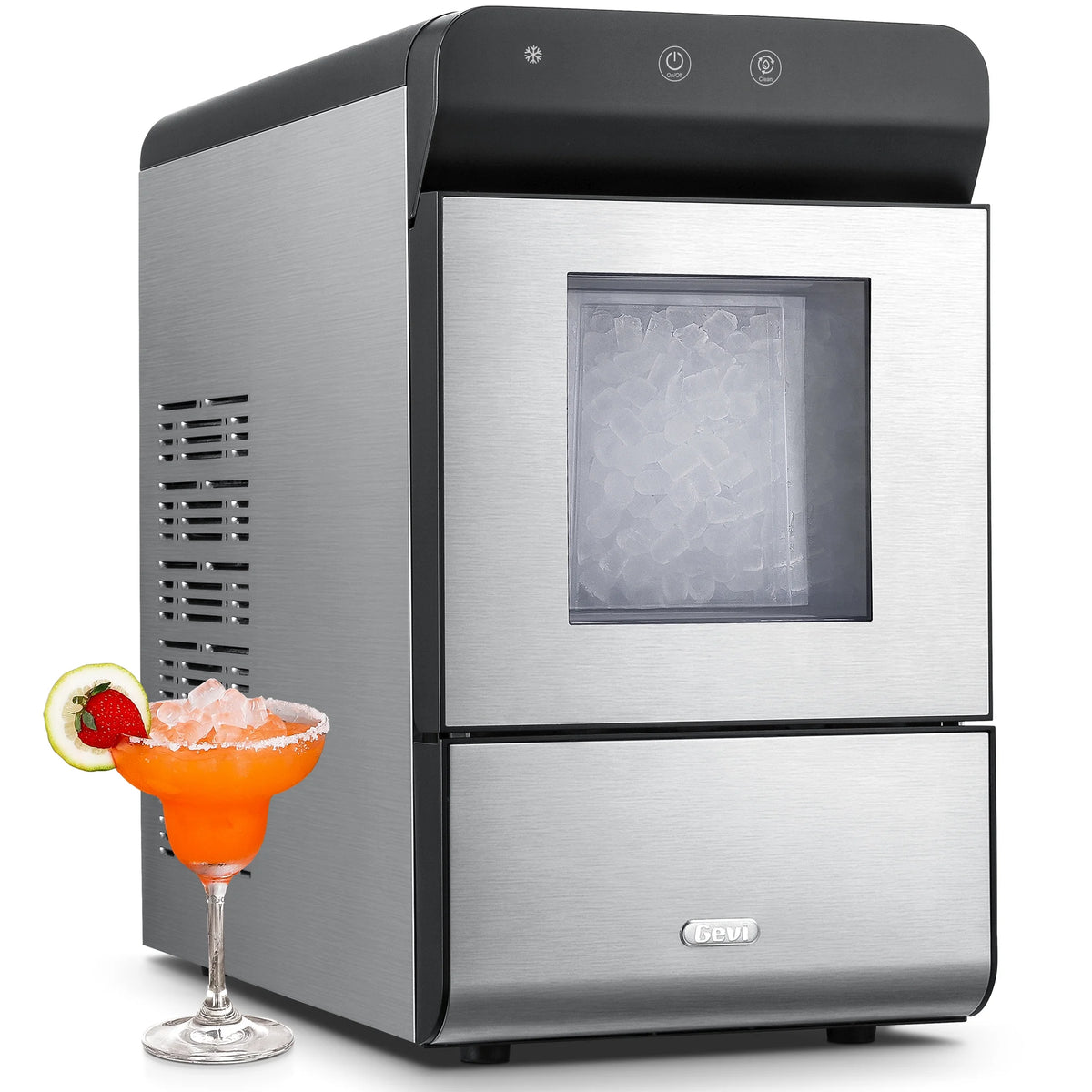 White Stainless Steel Countertop Nugget Ice Maker K4936