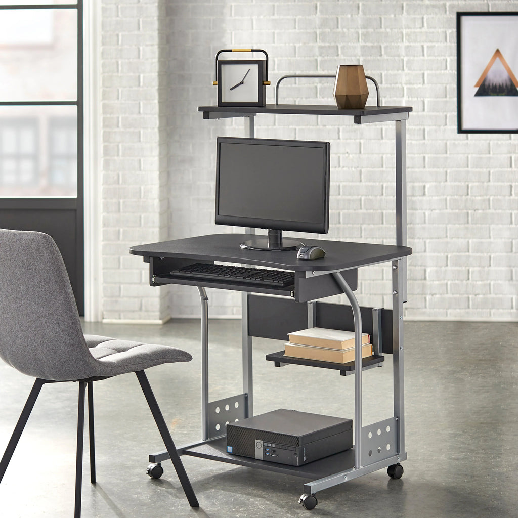 Espresso Mobile Computer Desk J52831