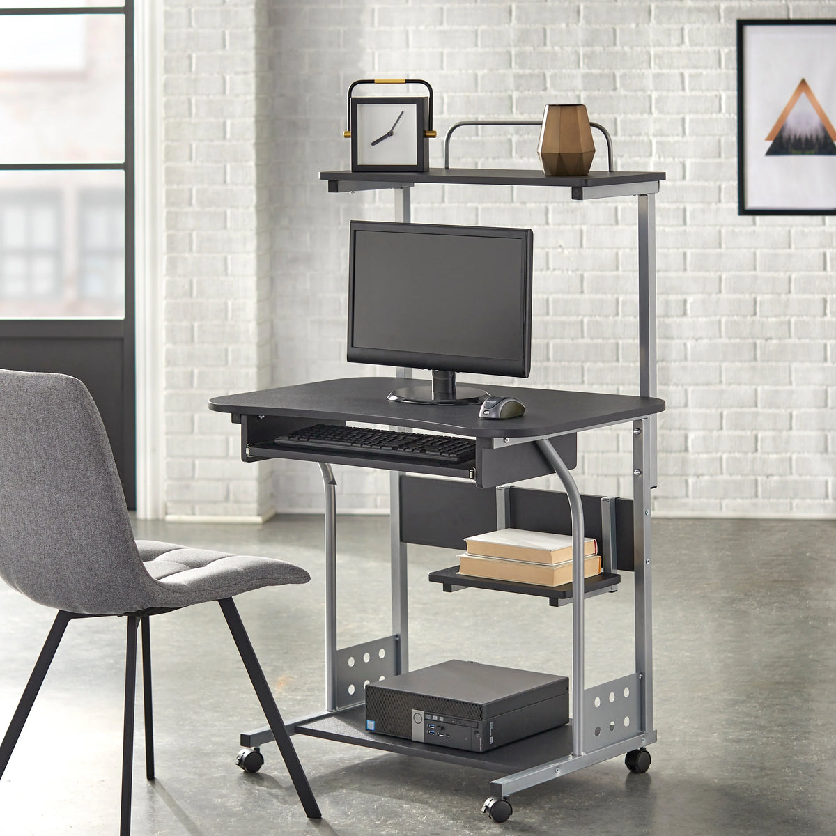 Espresso Mobile Computer Desk J52831