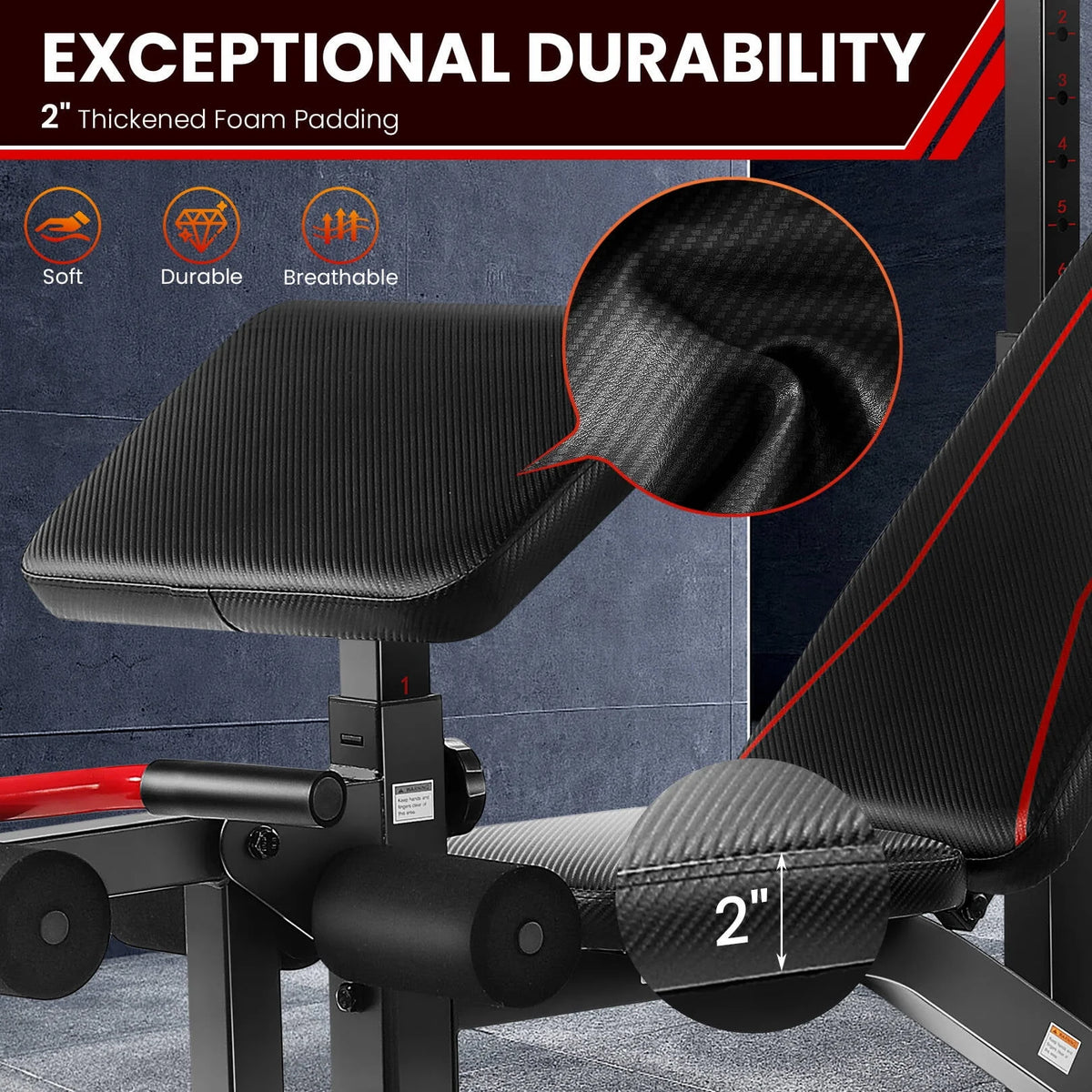 Adjustable Weight Bench Set with Squat Rack H315966