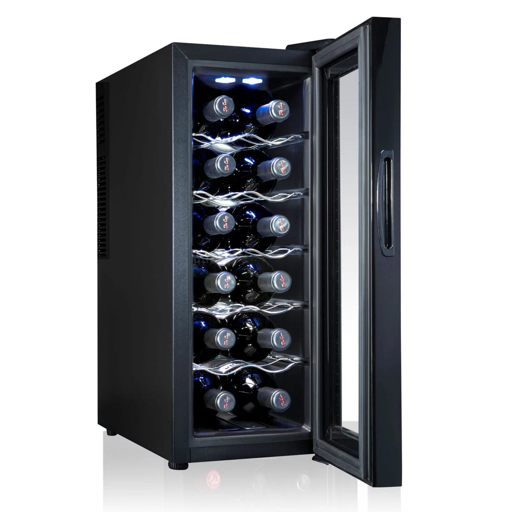 12 Bottle Thermoelectric Freestanding Wine Cooler Black P55241