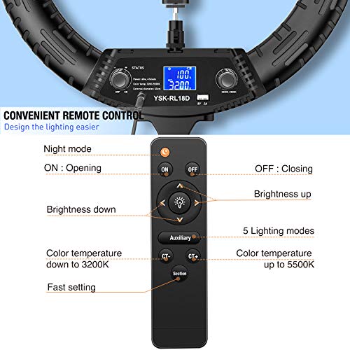 18 Inch RGB Ring Light with Tripod Stand and Phone Holder B235